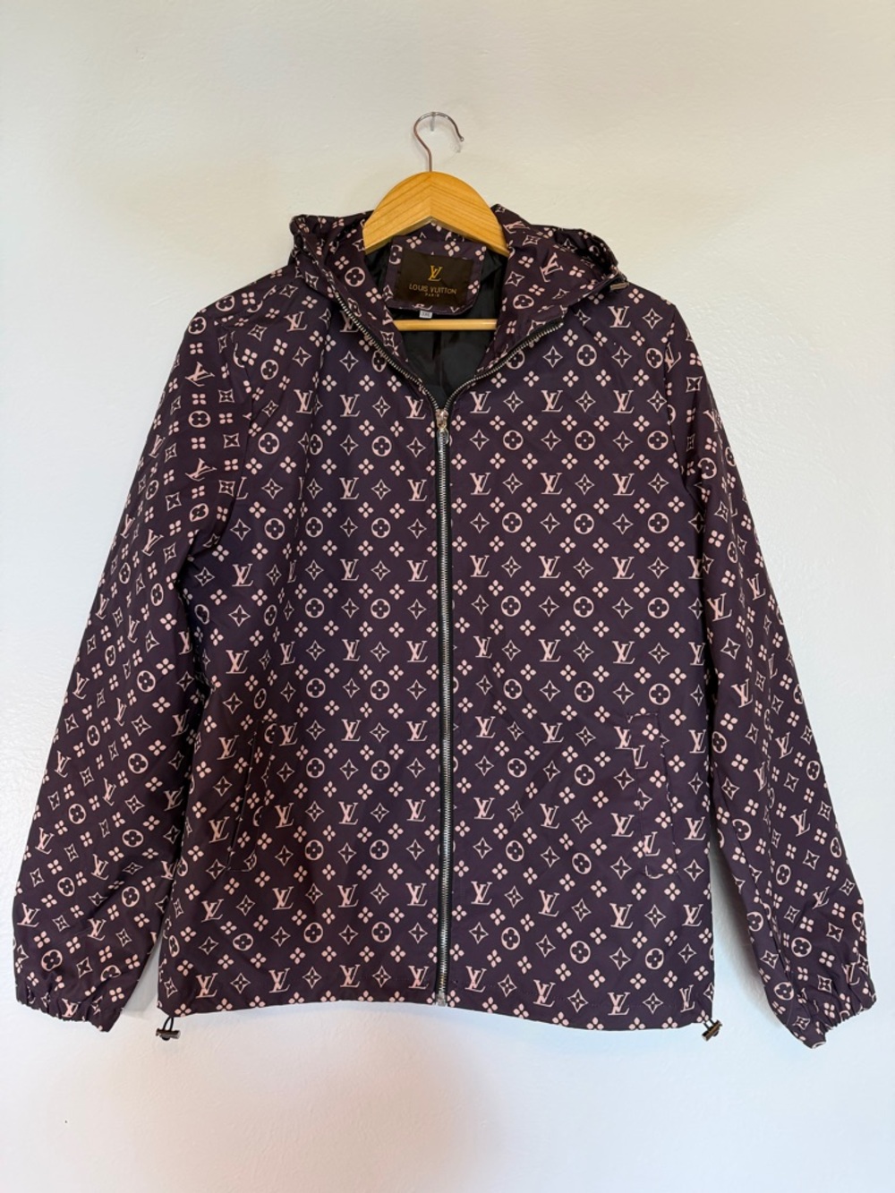 Louis Vuitton Monogram Hooded Windbreaker Jacket - Pink on Plum
